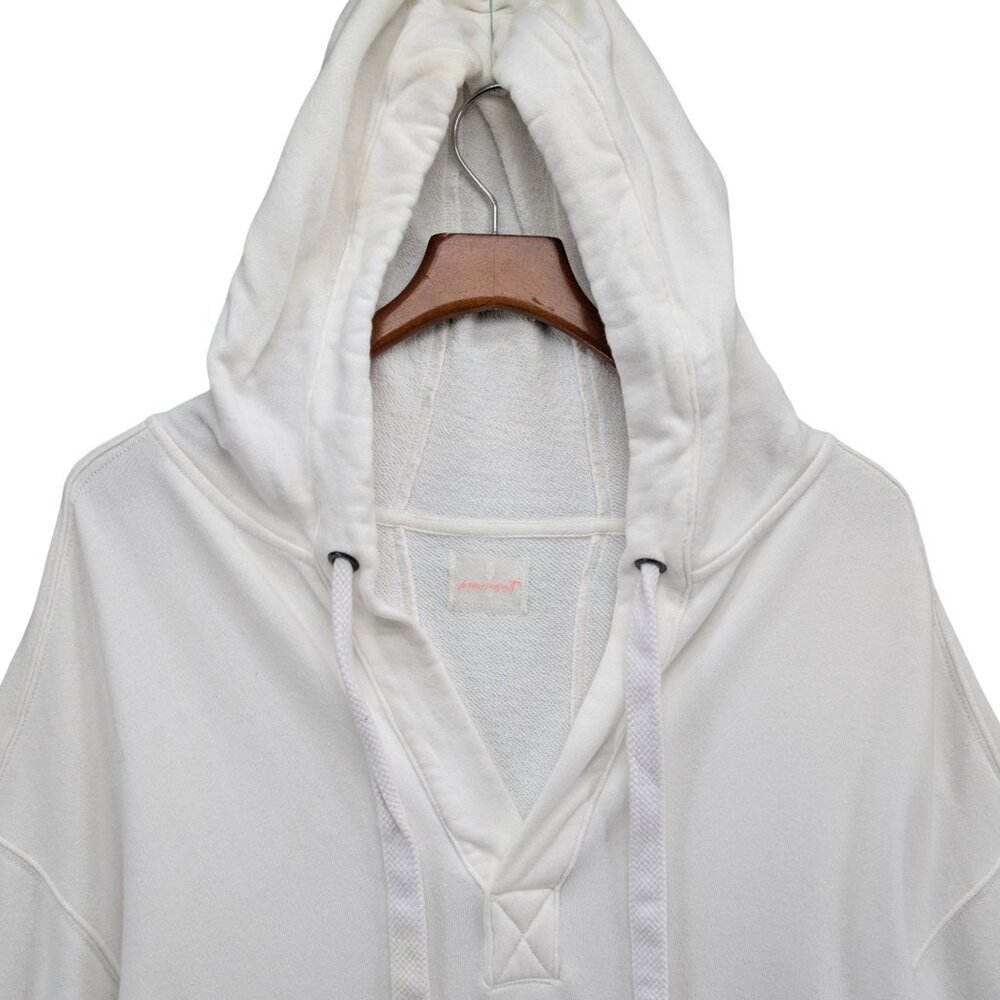 Free People Spur of the Moment Hoodie Womens White Long Pockets Zip Sides Sz XS - Picture 3 of 12